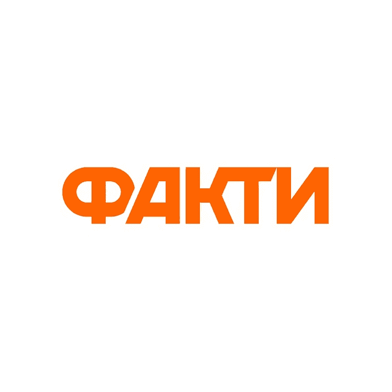 Логотип медіа оранжевого кольору "Факти" 