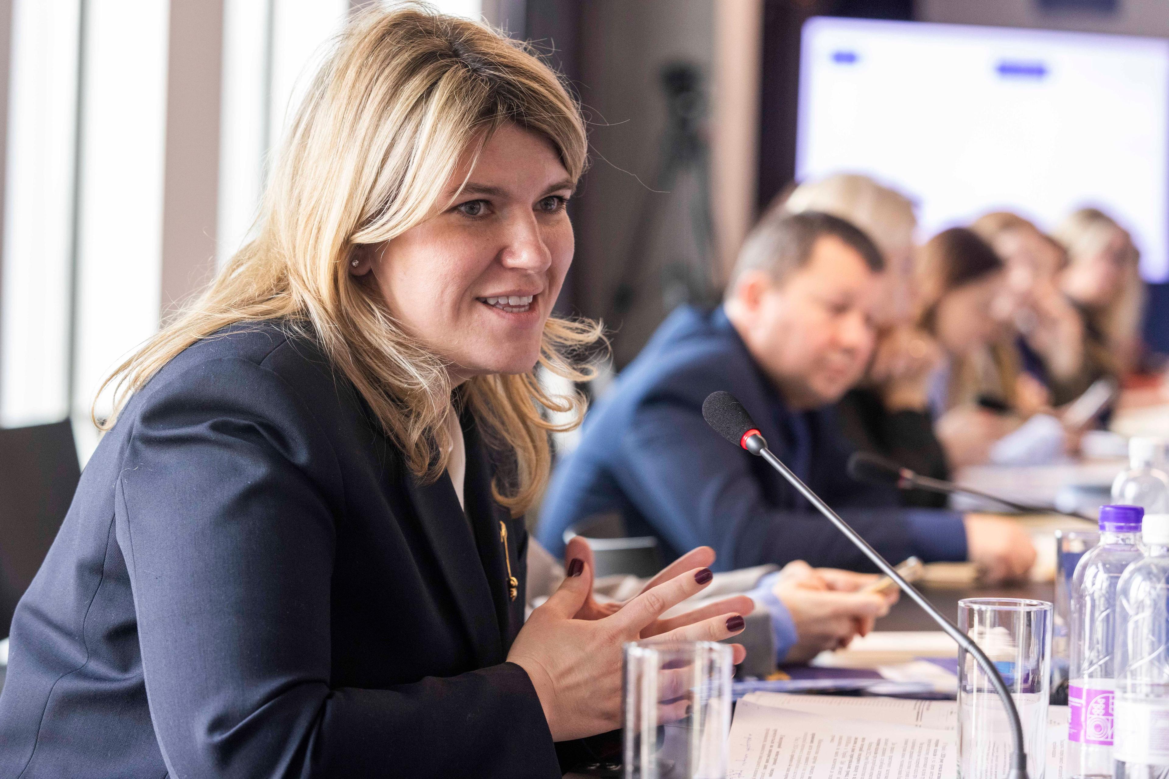 Заступник Міністра соціальної політики Ірина Постоловська виступає на презентації