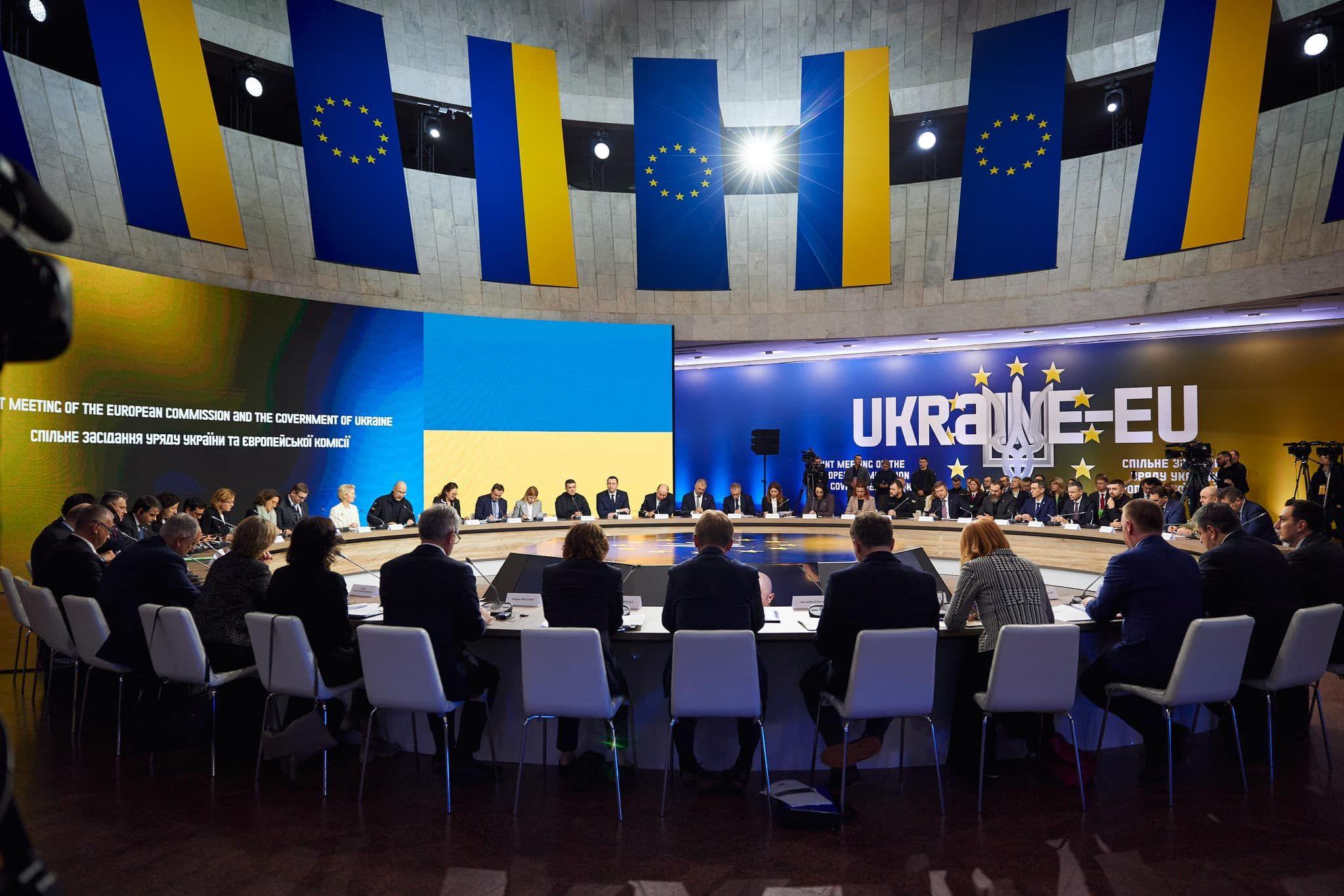 Представники ЄС та Уряду України під час засідання спільного засідання Уряду України та Колегії Європейських комісарів 